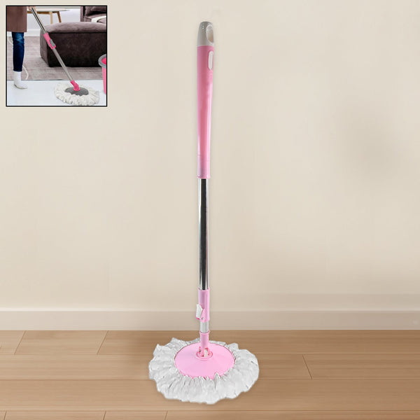 Stainless Steel 360° Rotating Mop with Microfiber Head & Adjustable Rod