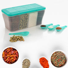 Kitchen Airtight 4-Section Storage Container / Pickle Jar 4 Spoons (1 Pc / Mix Color)