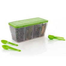 Kitchen Airtight 4-Section Storage Container / Pickle Jar 4 Spoons (1 Pc / Mix Color)