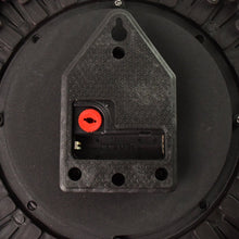 Wooden Look Round Wall Clock – Battery Operated Easy-to-Read Design for Home/Office