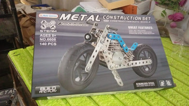 Metal Bike Creative Mechanical Construction Engineering Kit 140 Part Bike Tool